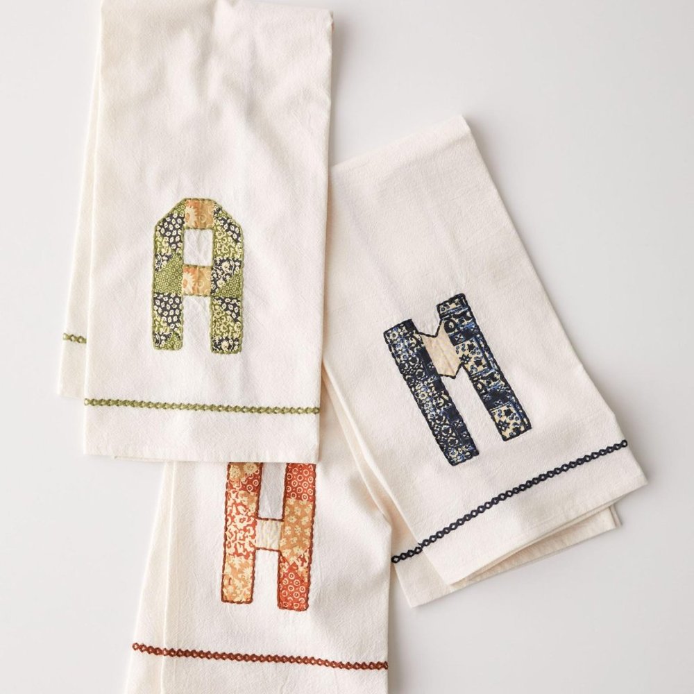 Patchwork Monogram Tea Towel UO - Picture 2 of 2
